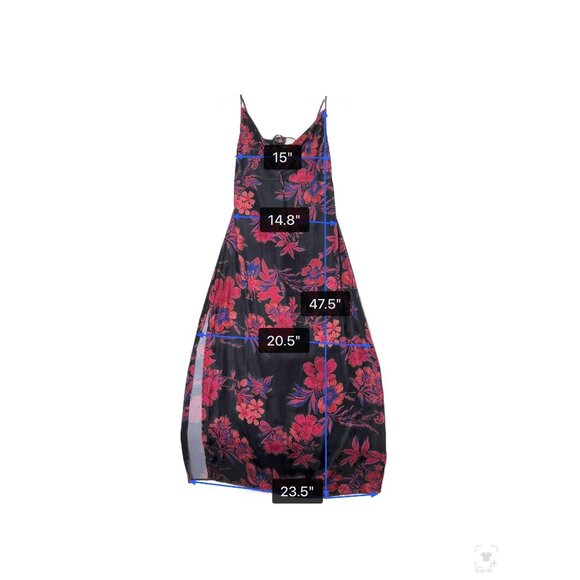 Free People Womens Black Floral Midi Dress Sleeveless Lightweight Size 6 - Picture 11 of 12